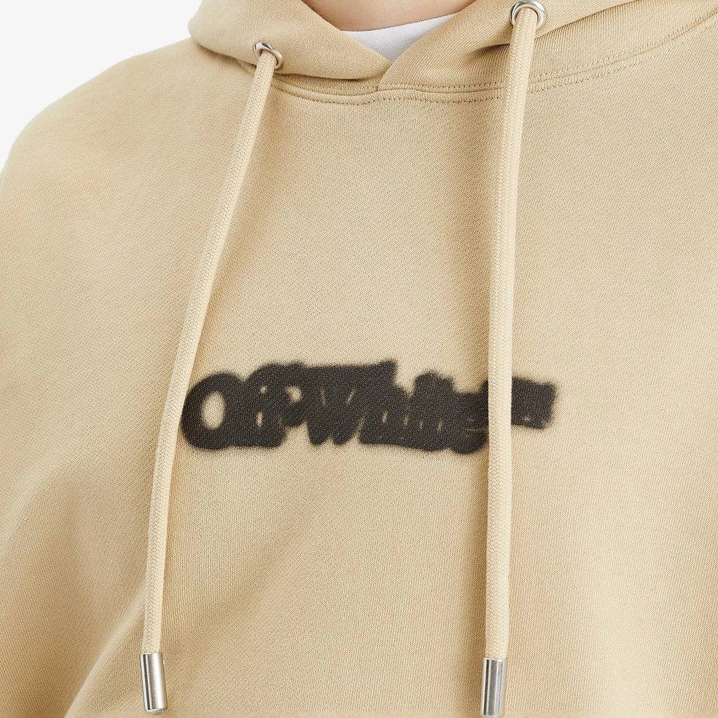 Off White Men's Spray Arrow Skate Hoodie Crème Brulee